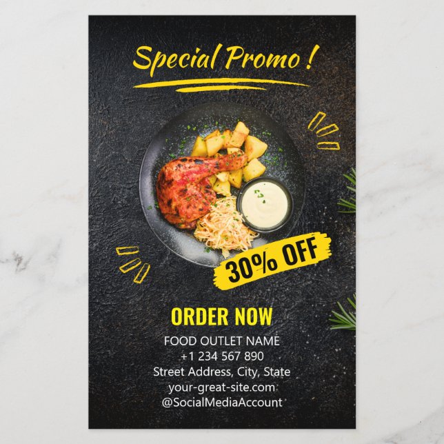 Special Steak House Restaurant Food Flyer  (Front)