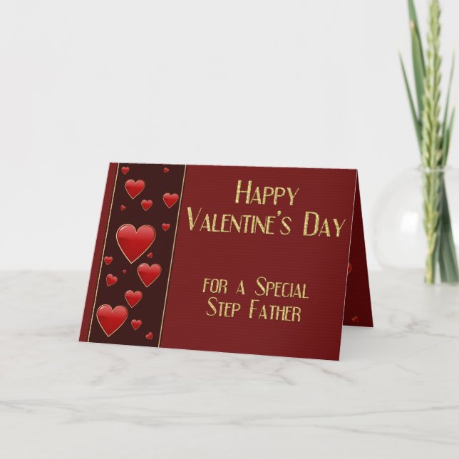 Special Step Father Masculine Valentine Card (Front)