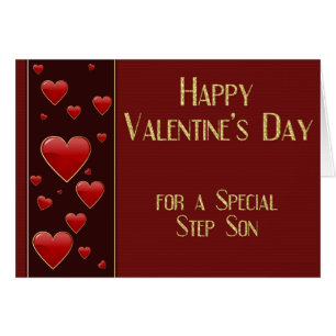 Special Step Son Masculine Valentine Card