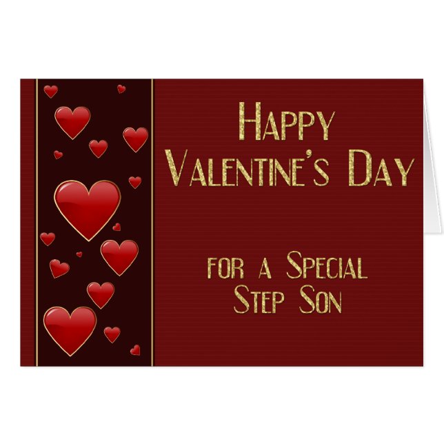 Special Step Son Masculine Valentine Card (Front Horizontal)