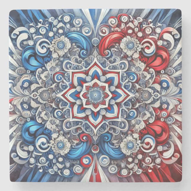 Special stone coaster with French Colours (Front)