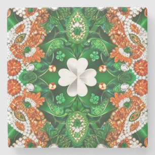 Special stone coaster with Irish Colours