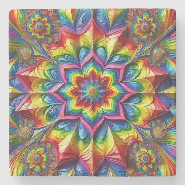 Special stone coaster with LGBTQ Colours (Front)