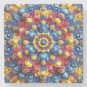 Special stone coaster with Romanian Colours