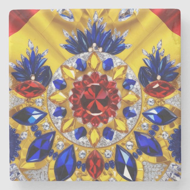 Special stone coaster with Romanian Colours (Front)