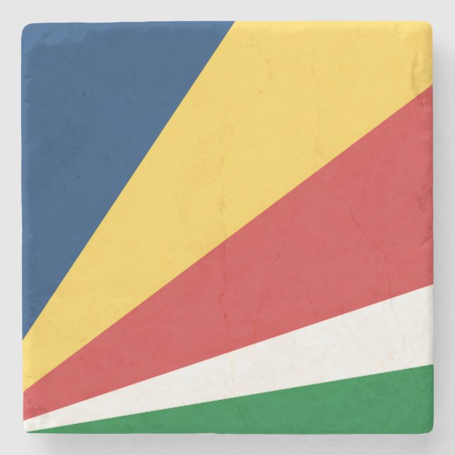 Special stone coaster with Seychelles Colours (Front)
