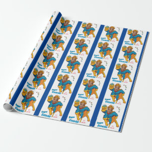 Special Superhero Amazing Flying Photo Birthday Wrapping Paper