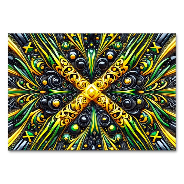 Special table card with Jamaican Colours (Front)