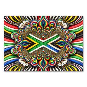 Special table card with South African Colours