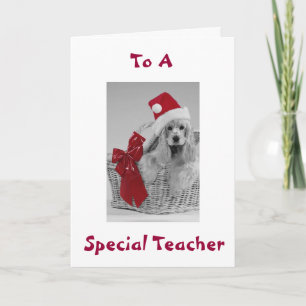 SPECIAL TEACHER GETS SPANIEL WISHES AT CHRISTMAS HOLIDAY CARD