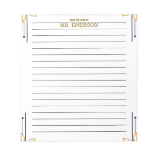 Special Teacher Lined Paper From The Desk Of Notepad