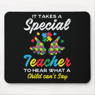 Special Teacher To Hear Child Cant Say Autism Awar Mouse Mat