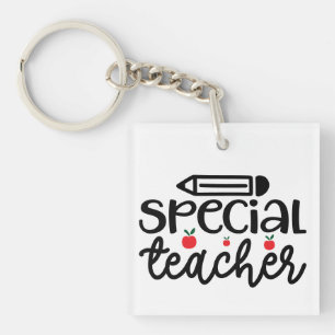 Special Teacher Wordart Key Ring