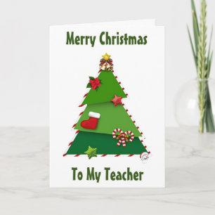 SPECIAL TREE FOR SPECIAL **TEACHER** AT CHRISTMAS HOLIDAY CARD