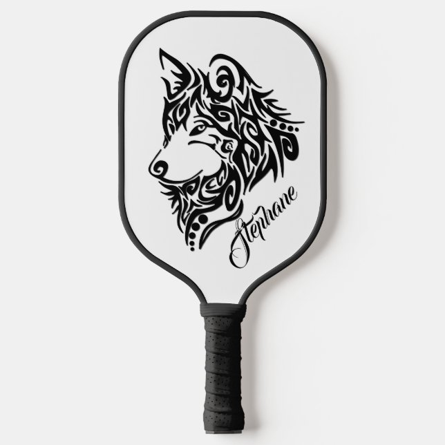 Special Tribal Wolf Personal Name Pickleball Paddle (Front)