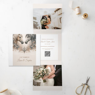 Special Trifold Add Photo Wedding Announcement