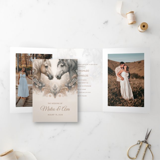 Special Trifold Add Photo Wedding Invitation (Special Trifold Add Photo Wedding Invitation)