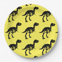 Special unique dinosaur skeleton party plates