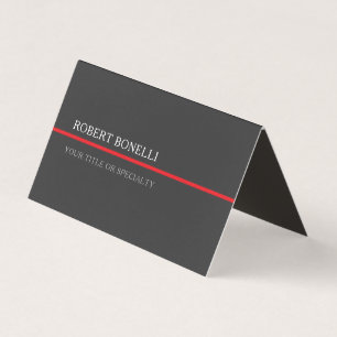 Special Unique Grey Red Elegant Modern Business Card
