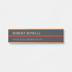 Special Unique Grey Red Elegant Modern Door Sign