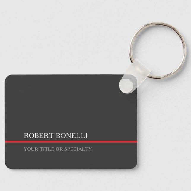 Special Unique Grey Red Elegant Modern Key Ring (Front)