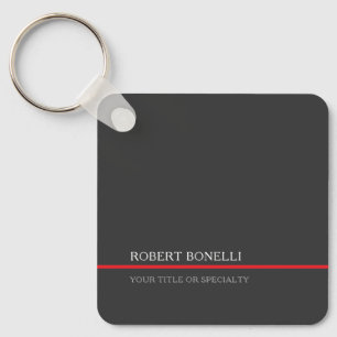 Special Unique Grey Red Elegant Modern Key Ring