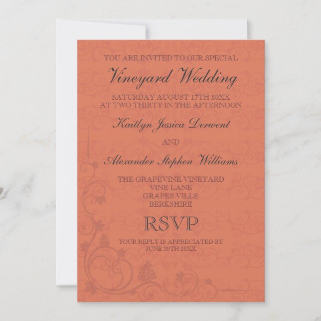 Special Vineyard Wedding Invitations (Front)