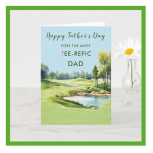Special Watercolor Father's Day Card Golf Theme