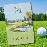 Special  Watercolor Golf Course Monogram Name Golf Towel<br><div class="desc">A unique golf towel for the men in your life -- treat them with this scenic and special,  easily personalised golf towel with monogram and first name.  Any design questions,  just send a chat and we'll be delighted to assist.</div>