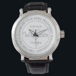 Special Wedding Anniversary Watch<br><div class="desc">Gift watch for husband on his wedding anniversary. Special watch with printed message. Wedding anniversary gift. Watch has inscription plus the the printed message "With Love". Also shows the names of each partner.</div>