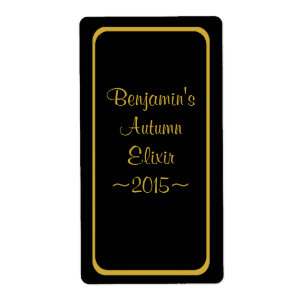 Special Wine Bottle Label Gold on Black