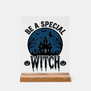 Special Witch Halloween Vintage Engraving Design_1 Acrylic Sign
