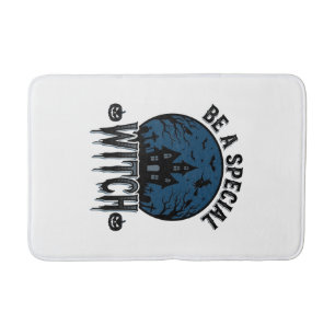 Special Witch Halloween Vintage Engraving Design_1 Bath Mat