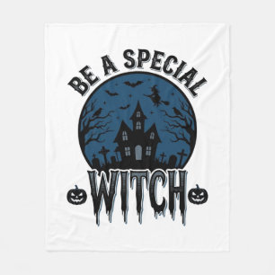Special Witch Halloween Vintage Engraving Design_1 Fleece Blanket