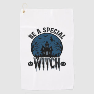 Special Witch Halloween Vintage Engraving Design_1 Golf Towel