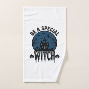 Special Witch Halloween Vintage Engraving Design_1 Hand Towel