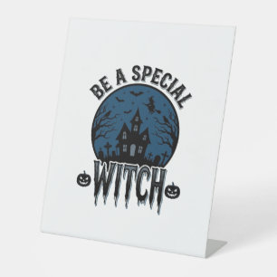 Special Witch Halloween Vintage Engraving Design_1 Pedestal Sign