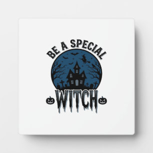 Special Witch Halloween Vintage Engraving Design_1 Plaque