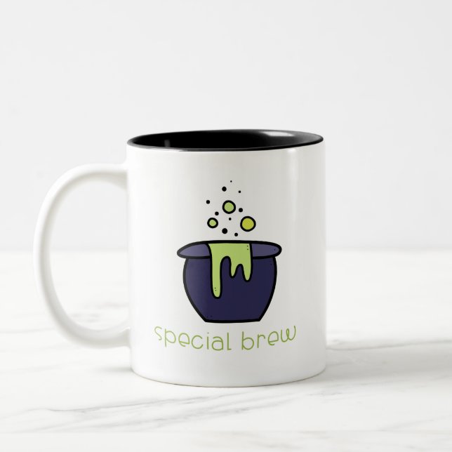 Special Witch's Halloween Brew Two-Tone Coffee Mug (Left)