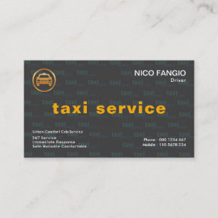 Special Word Imprint Background Taxi Service Business Card