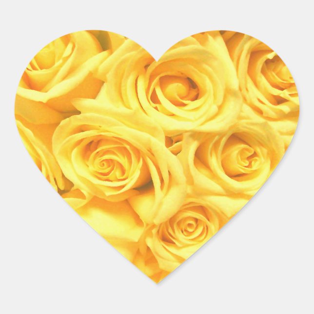 Special Yellow Roses Heart Sticker (Front)