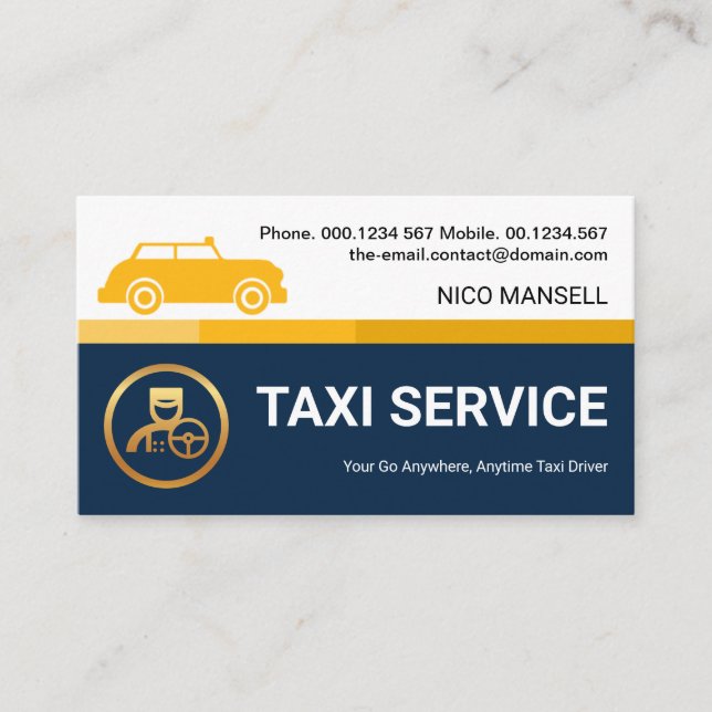 Special Yellow Taxi Line Private Hire Driver Business Card (Front)