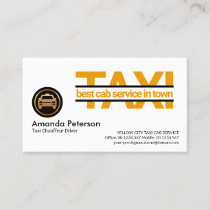 Special Yellow Taxi Signage Taxi Driver Business Card