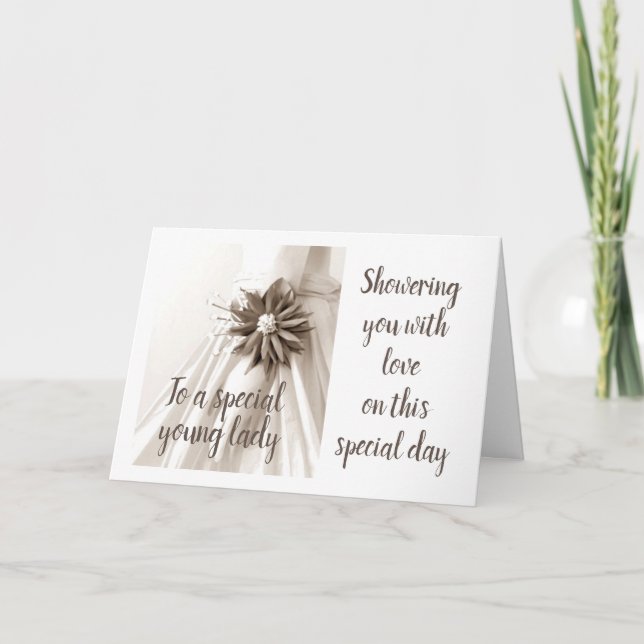 *SPECIAL YOUNG LADY* SHOWER CONGRATULATIONS CARD (Front)