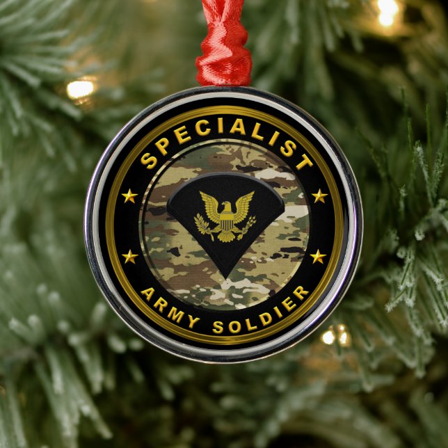 Specialist Army Soldier Metal Tree Decoration (Tree)