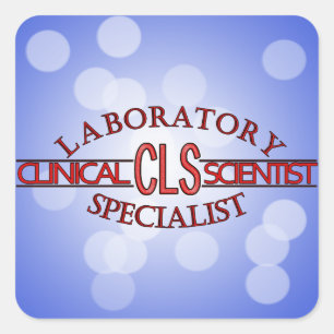 SPECIALIST CLS LOGO CLINICAL LABORATORY SCIENTIST SQUARE STICKER