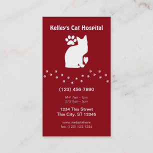 Specialist/Doctor Cat Veterinarian U pick Colour Business Card