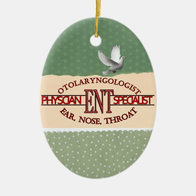 SPECIALIST ENT Otolaryngology Ear Nose Throat LOGO Ceramic Tree Decoration (Front)