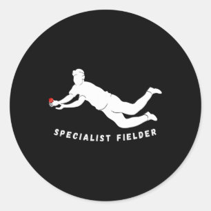 Specialist Fielder Funny Cricket Joke Slip Catchin Classic Round Sticker