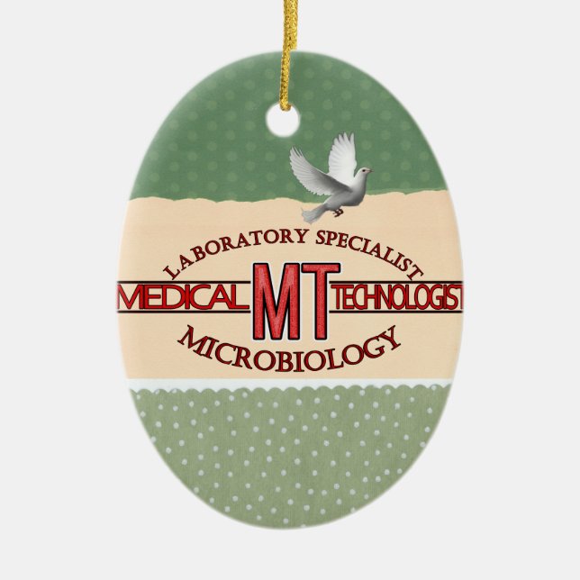 SPECIALIST LAB MT MICROBIOLOGY MEDICAL TECH CERAMIC TREE DECORATION (Front)